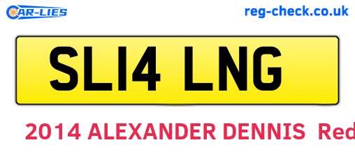 SL14LNG are the vehicle registration plates.