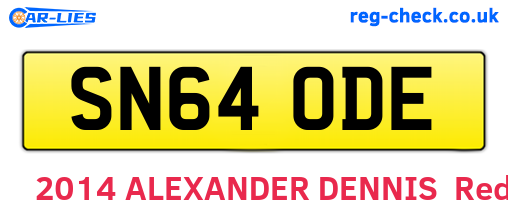 SN64ODE are the vehicle registration plates.