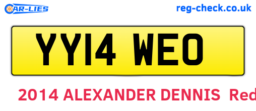 YY14WEO are the vehicle registration plates.
