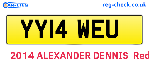 YY14WEU are the vehicle registration plates.