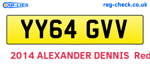 YY64GVV are the vehicle registration plates.