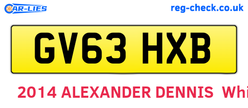 GV63HXB are the vehicle registration plates.