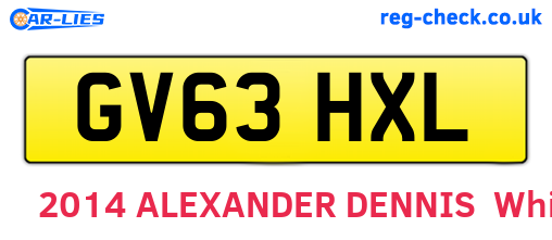 GV63HXL are the vehicle registration plates.