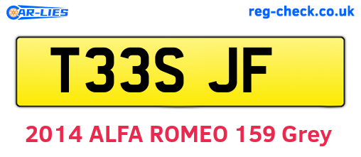 T33SJF are the vehicle registration plates.