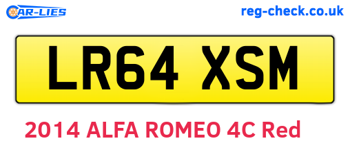LR64XSM are the vehicle registration plates.