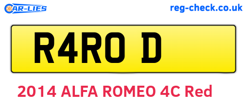 R4ROD are the vehicle registration plates.