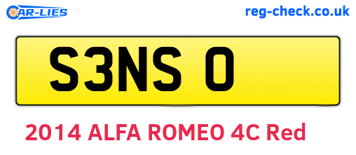 S3NSO are the vehicle registration plates.