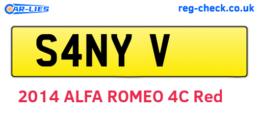 S4NYV are the vehicle registration plates.