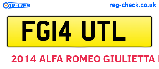 FG14UTL are the vehicle registration plates.