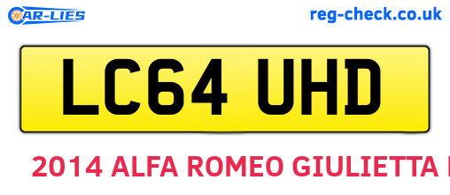 LC64UHD are the vehicle registration plates.