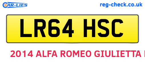 LR64HSC are the vehicle registration plates.