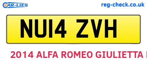 NU14ZVH are the vehicle registration plates.