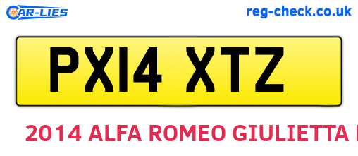 PX14XTZ are the vehicle registration plates.