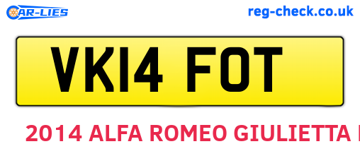 VK14FOT are the vehicle registration plates.