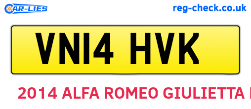 VN14HVK are the vehicle registration plates.