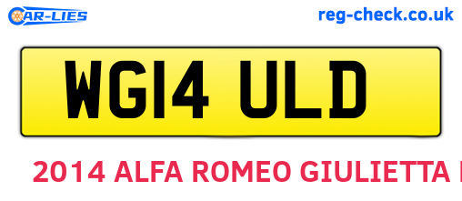 WG14ULD are the vehicle registration plates.
