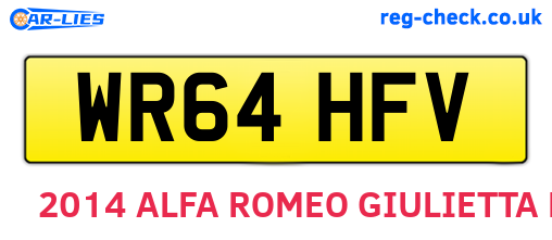 WR64HFV are the vehicle registration plates.