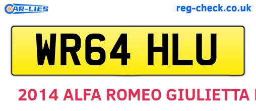 WR64HLU are the vehicle registration plates.