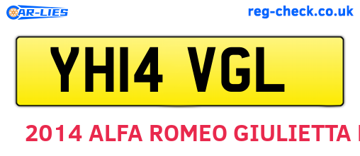 YH14VGL are the vehicle registration plates.
