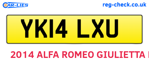 YK14LXU are the vehicle registration plates.