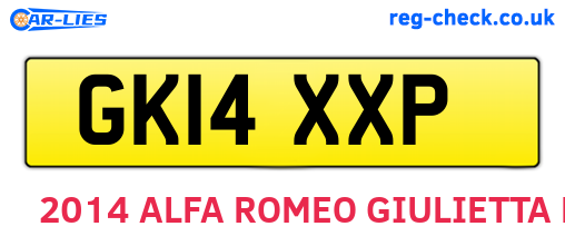 GK14XXP are the vehicle registration plates.