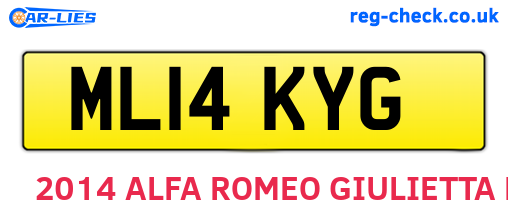 ML14KYG are the vehicle registration plates.