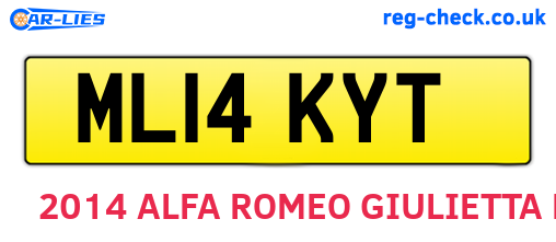 ML14KYT are the vehicle registration plates.