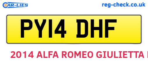 PY14DHF are the vehicle registration plates.