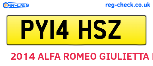 PY14HSZ are the vehicle registration plates.