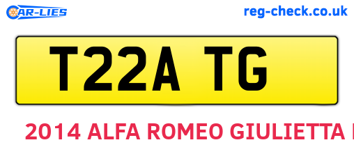 T22ATG are the vehicle registration plates.