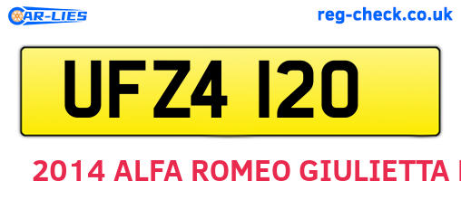 UFZ4120 are the vehicle registration plates.