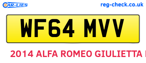 WF64MVV are the vehicle registration plates.