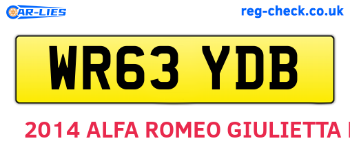 WR63YDB are the vehicle registration plates.