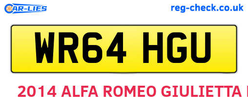 WR64HGU are the vehicle registration plates.