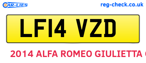LF14VZD are the vehicle registration plates.