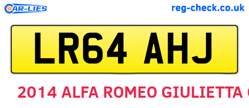 LR64AHJ are the vehicle registration plates.
