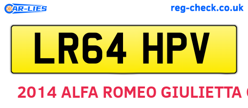 LR64HPV are the vehicle registration plates.