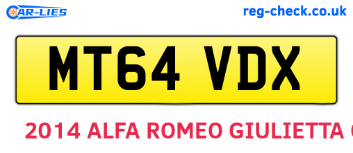MT64VDX are the vehicle registration plates.
