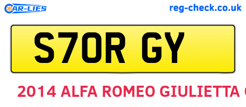 S70RGY are the vehicle registration plates.