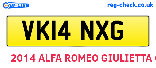 VK14NXG are the vehicle registration plates.