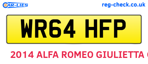 WR64HFP are the vehicle registration plates.