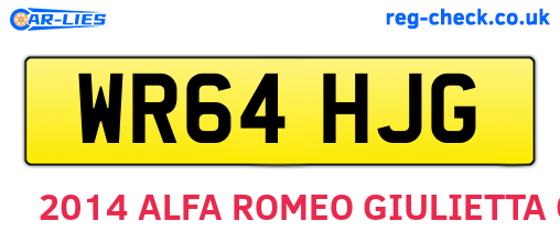 WR64HJG are the vehicle registration plates.
