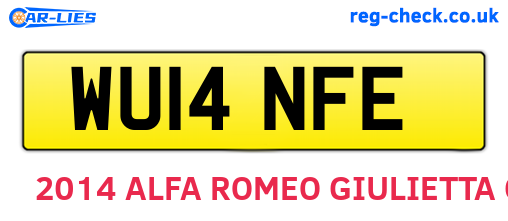 WU14NFE are the vehicle registration plates.
