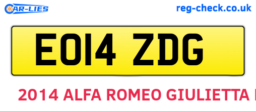 EO14ZDG are the vehicle registration plates.