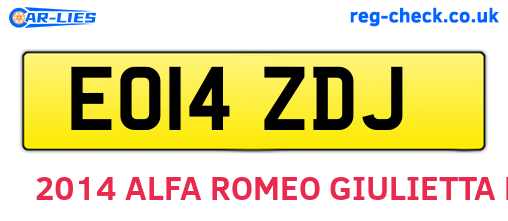 EO14ZDJ are the vehicle registration plates.