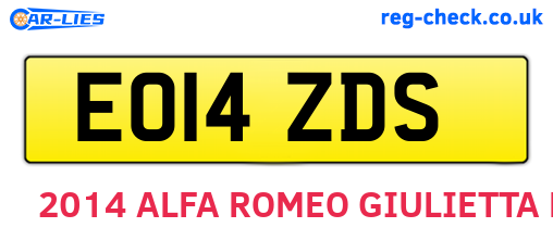 EO14ZDS are the vehicle registration plates.