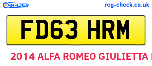 FD63HRM are the vehicle registration plates.