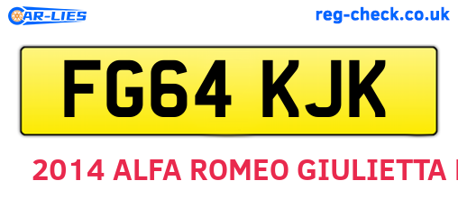 FG64KJK are the vehicle registration plates.
