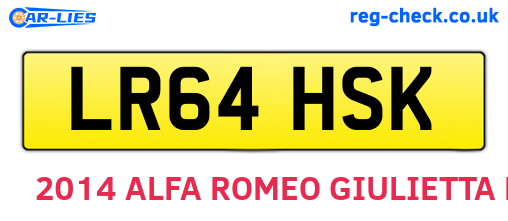 LR64HSK are the vehicle registration plates.