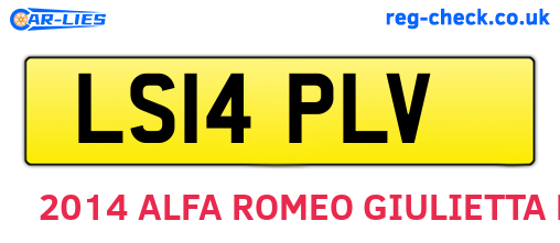 LS14PLV are the vehicle registration plates.
